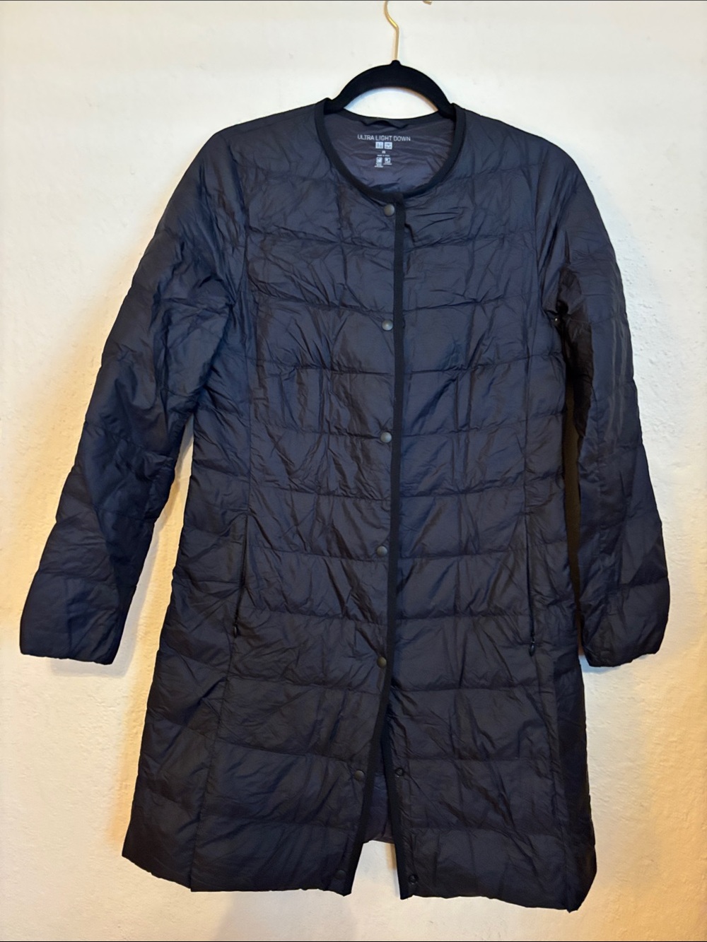 Uniqlo Women's Long Navy Packable Puffer Coat